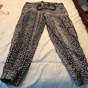 Navy geo print joggers